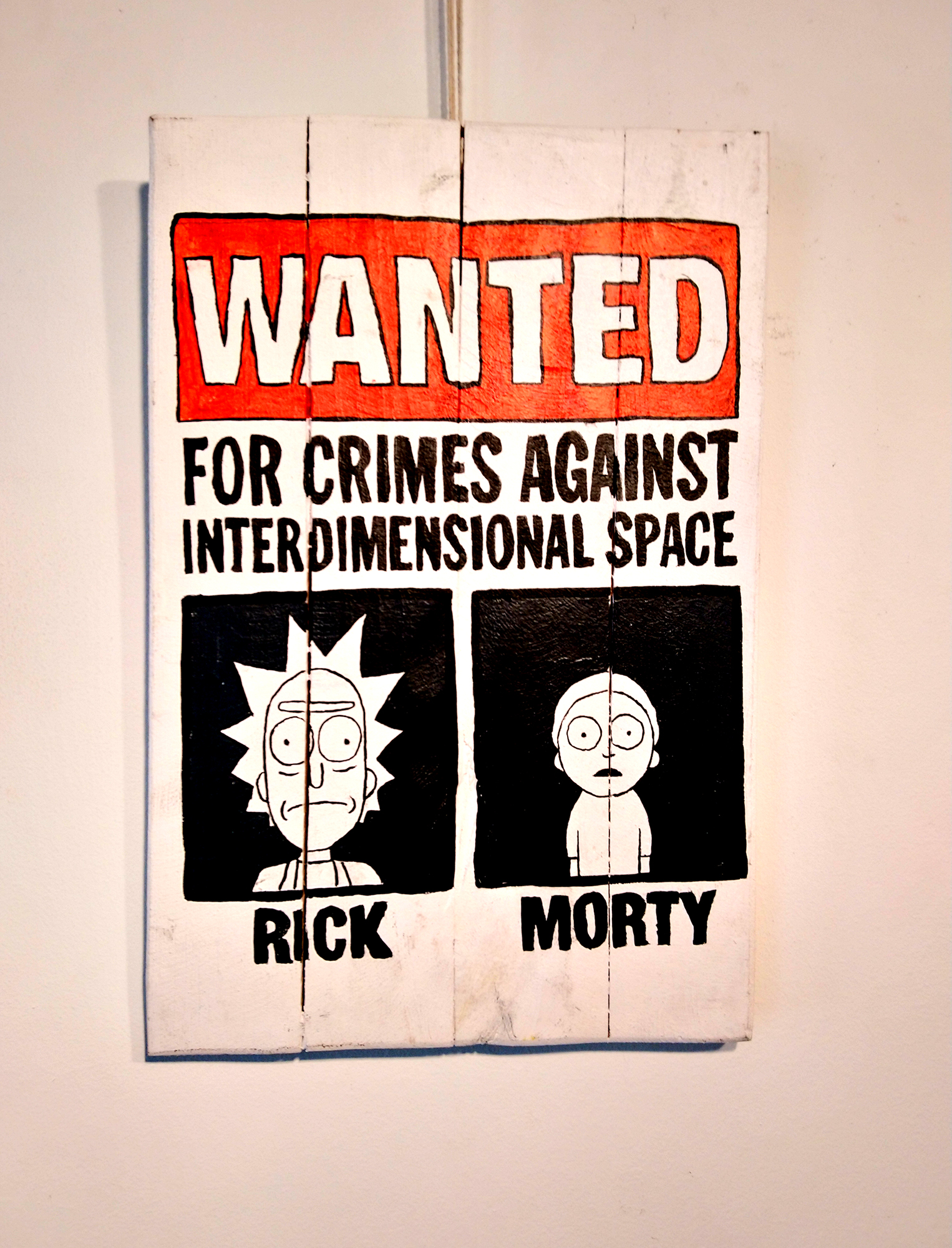 Cuadro Rick y Morty Wanted for crimes against interdimensional space