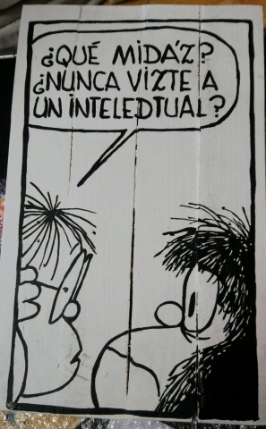 Cuadro Mafalda y Guille que midaz nunca viste a un intelectual