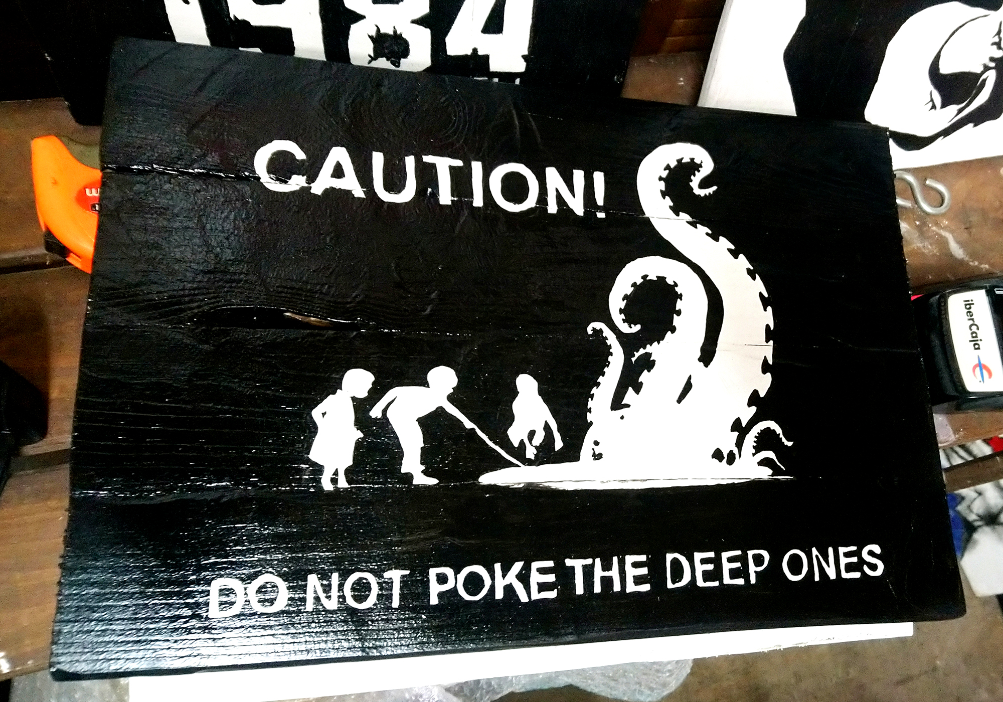 Cuadro cartel caution Lovecraft Cthulhu