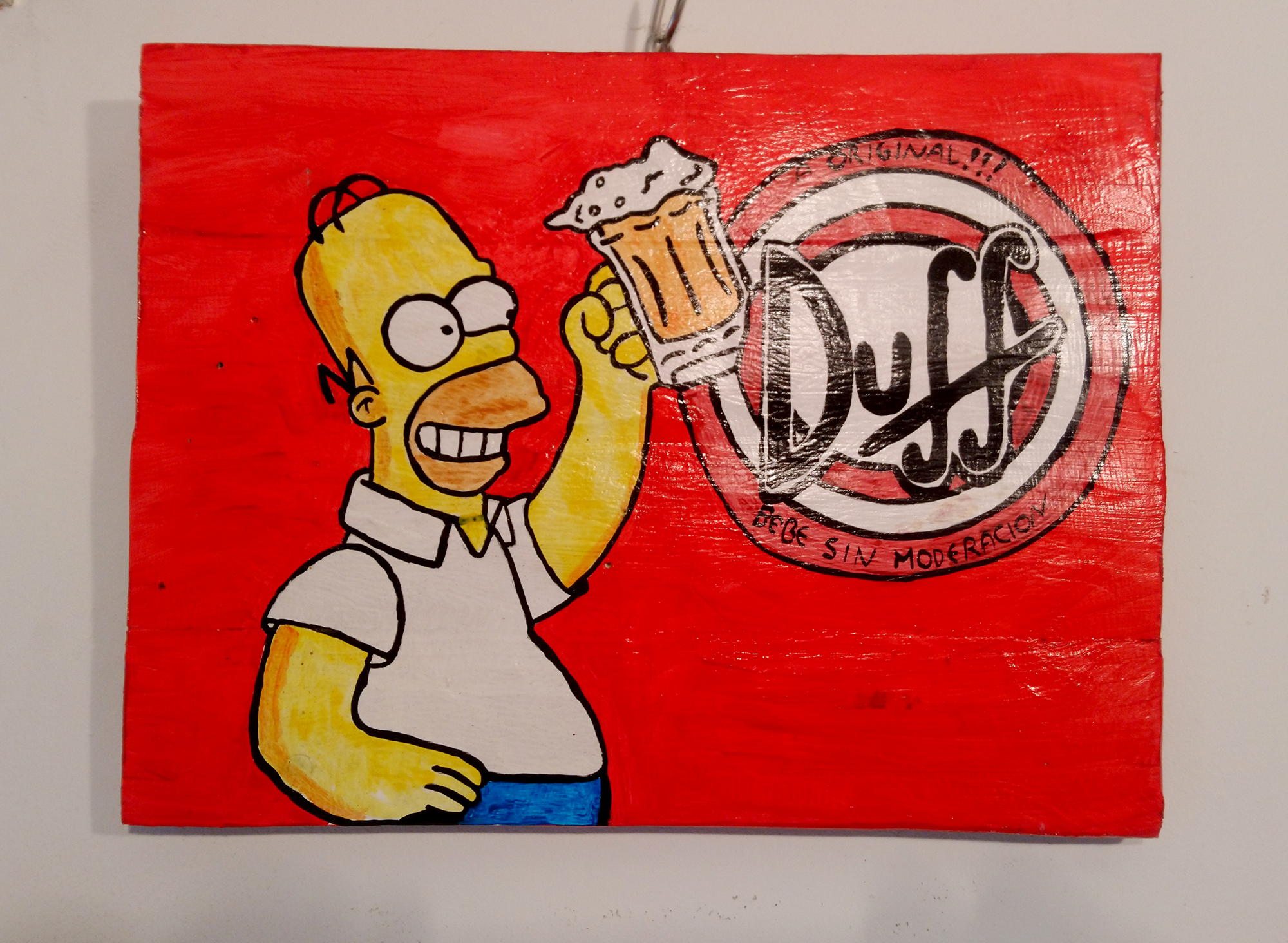 Cuadro cartel homer simpson brindando cerveza Duff