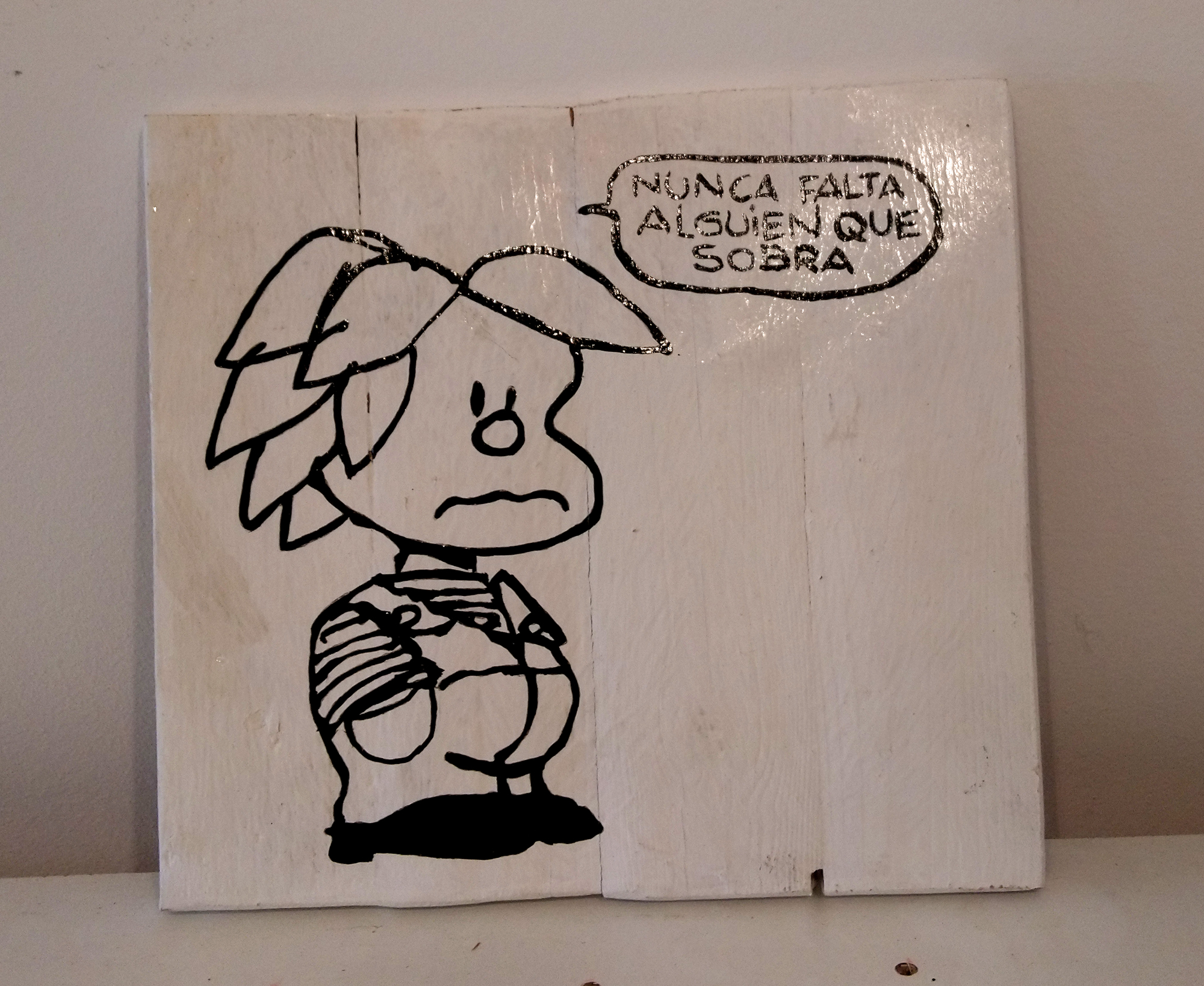 Cuadro Mafalda Miguelito nunca falta alguien que sobra
