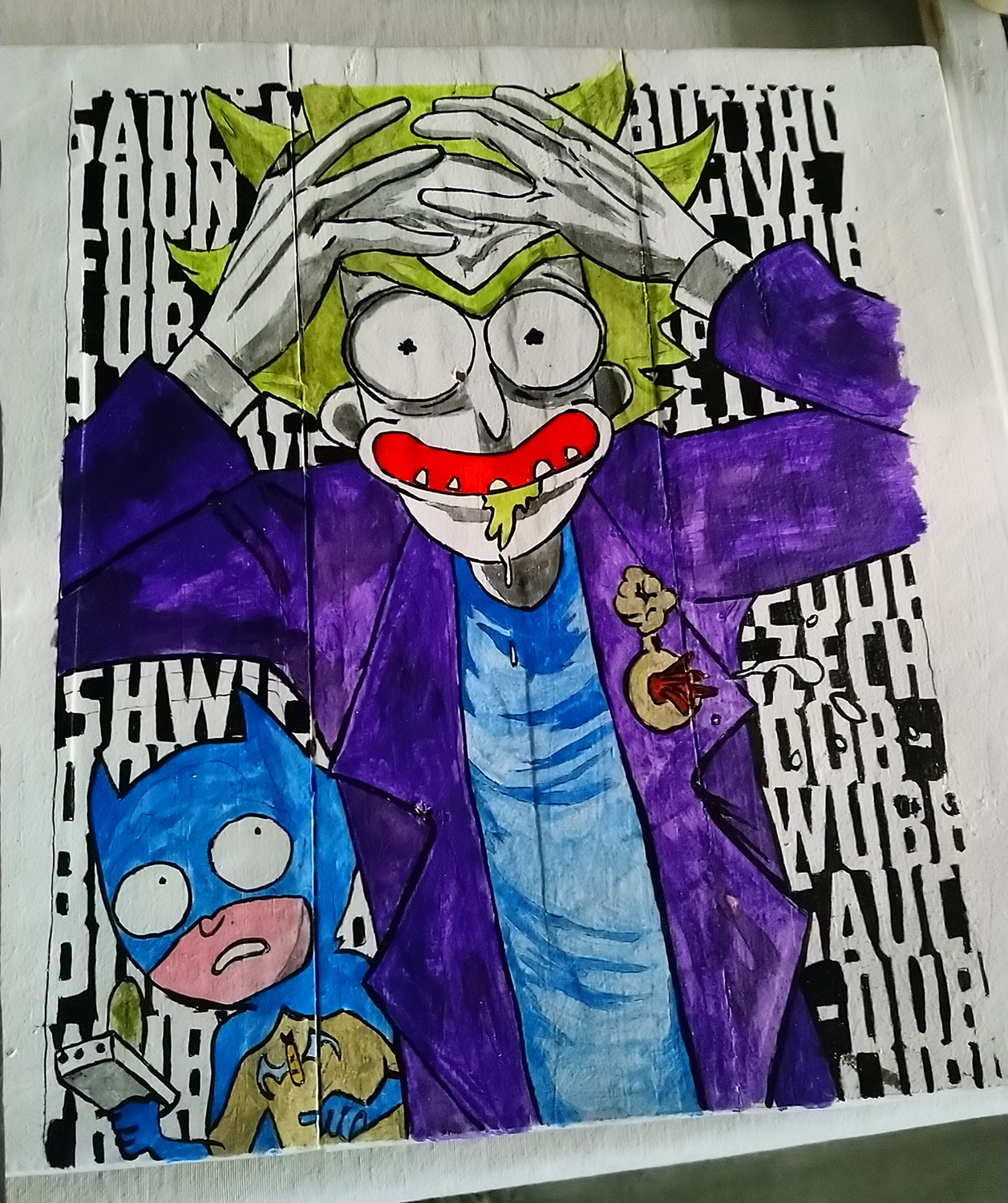 Cuadro Rick y Morty Batman y Joker