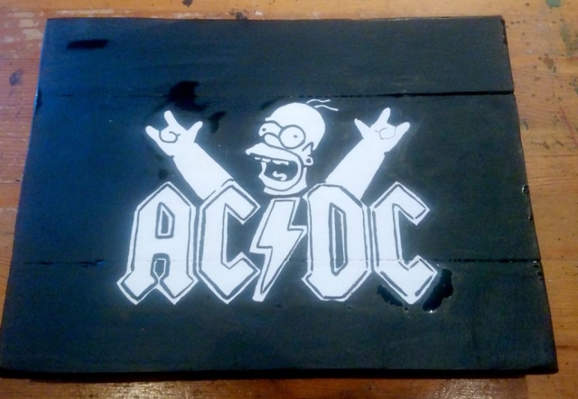 Cuadro Homer simpson AC/DC Rock