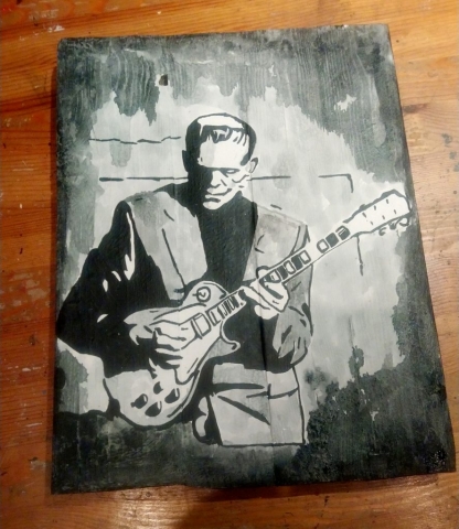 Frankenstein monstruo shelley rock guitarra