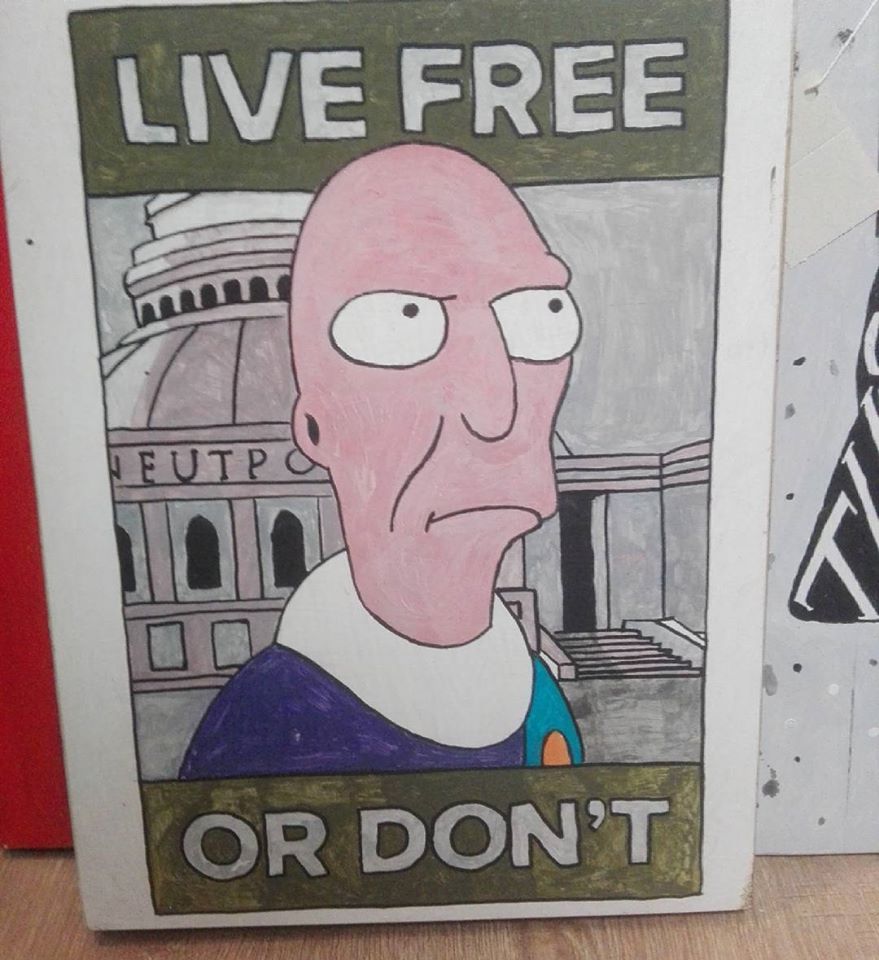 Cuadro Futurama cartel live free or don't
