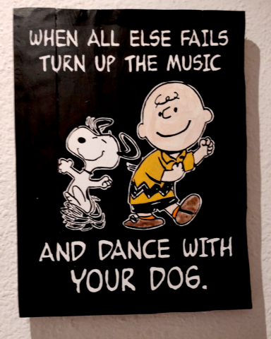 Cuadro Snoopy Charly brown Perro música bailar