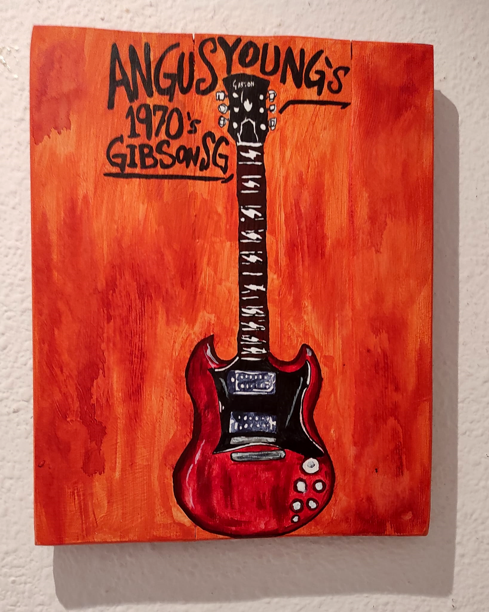 Cuadro guitarra Angus Young Gibson acdc