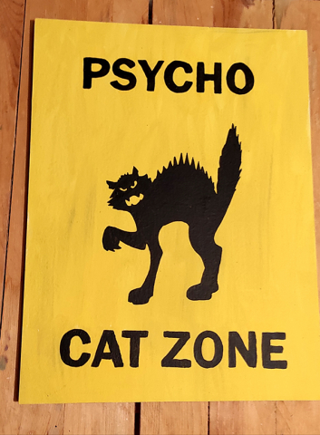 Cartel Psycho Cat Zone gatos