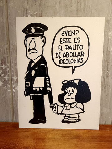 Cuadro Mafalda Este es el palito de abollar ideologías