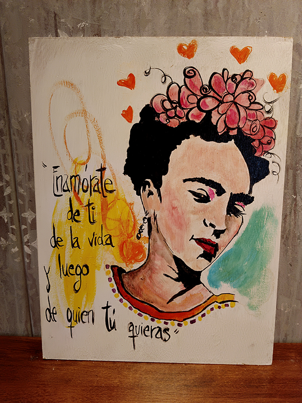 Cuadro Frida Kahlo Enamórate de ti, de la vida y luego de quien tú quieras