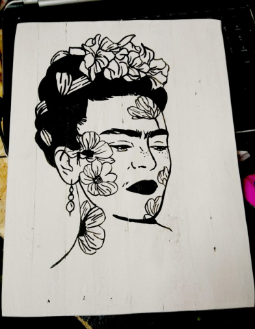 Cuadro Frida Kahlo flores