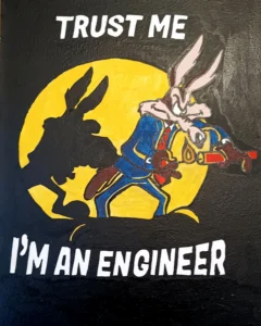 Coyote de Looney Tunes en ilustración estilo cartoon clásico, obra artística de Irreverentes