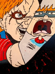 Chucky atacando a chuck de los Rugrats