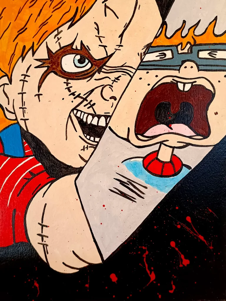 Chucky atacando a chuck de los Rugrats