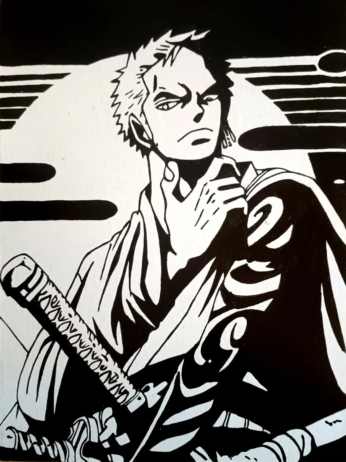 Lee más sobre el artículo Roronoa Zoro B/N (40€)