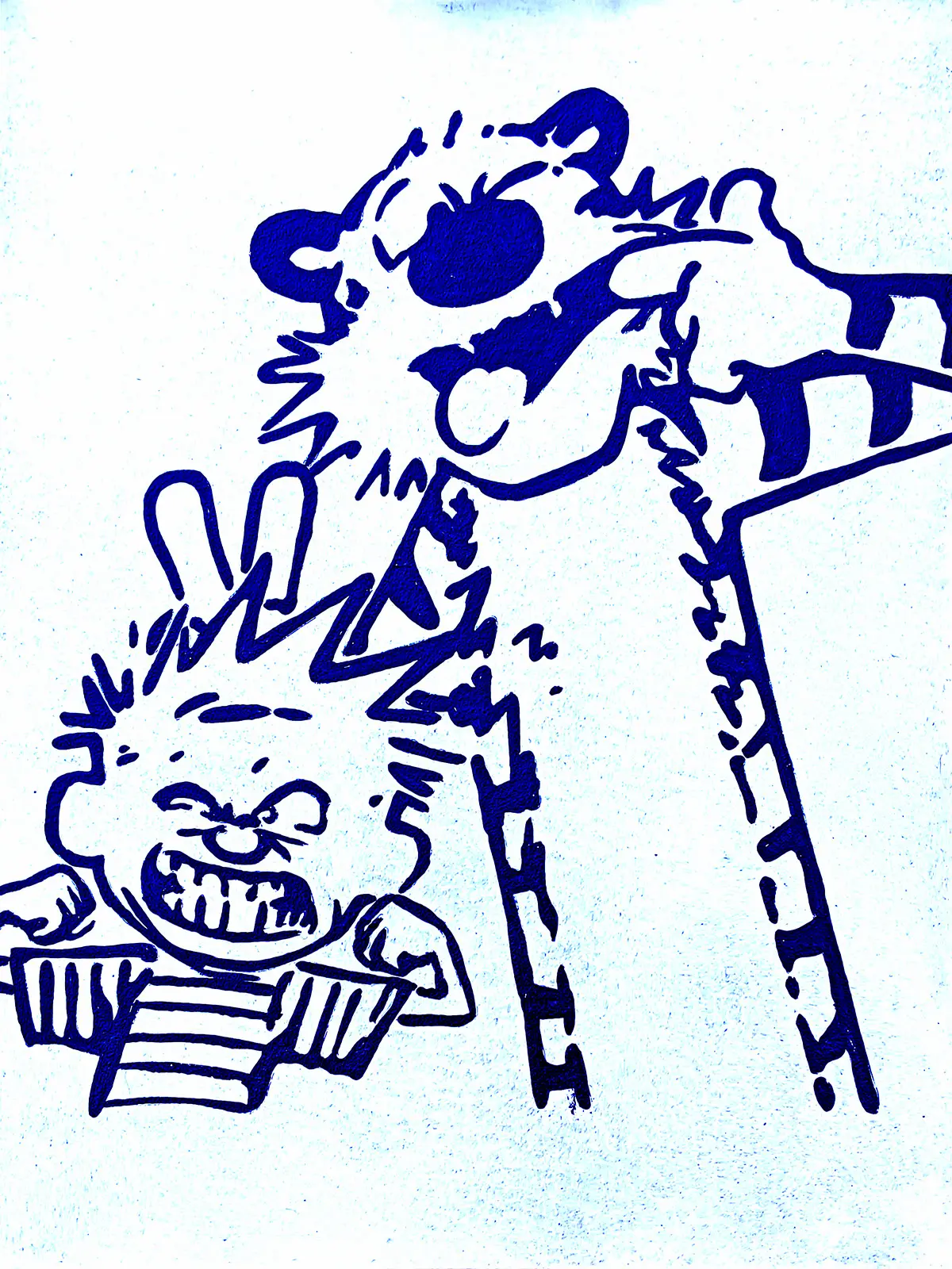 Lee más sobre el artículo Calvin y Hobbes ilustración divertida   (30€)