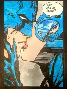 Batman estilo cómic pop art con viñeta arent you at all curious